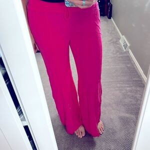 Hot pink bell bottoms hippie boho pants Medium